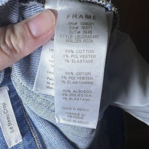 Frame SZ 30 Womens Le Beau Crop Mid Rise Jeans Distressed Raw Hem Walden Rock - Picture 10 of 12